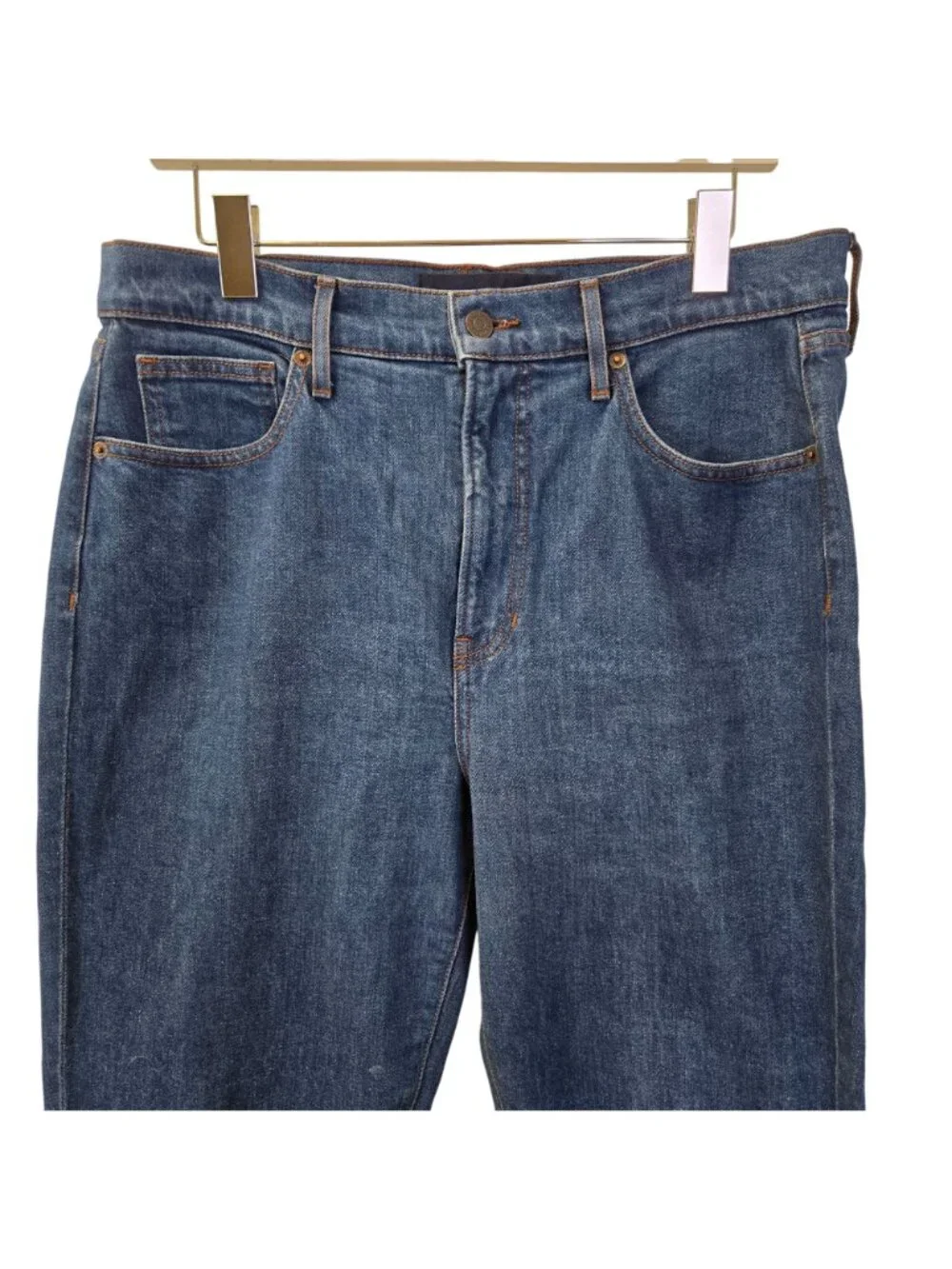 Veronica Beard Alenah Slim Straight High Rise Crop Jeans in Rodeo Wash Size 31